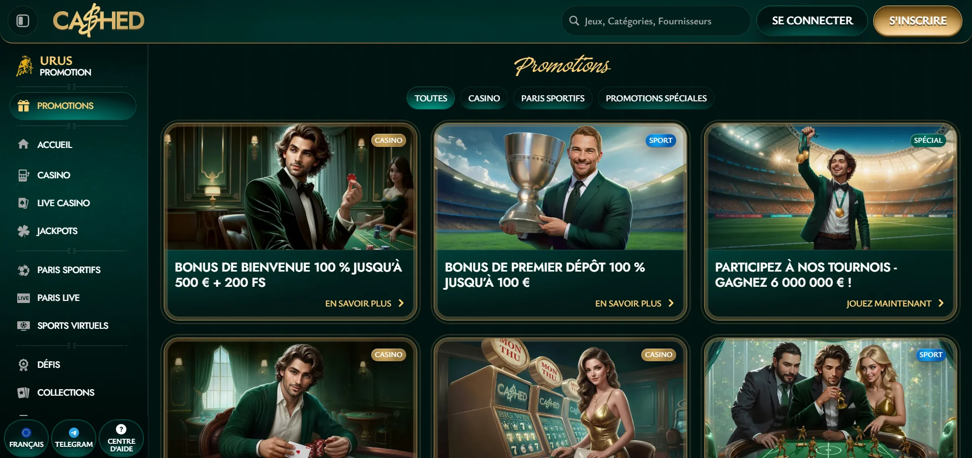 Cashed casino bonus